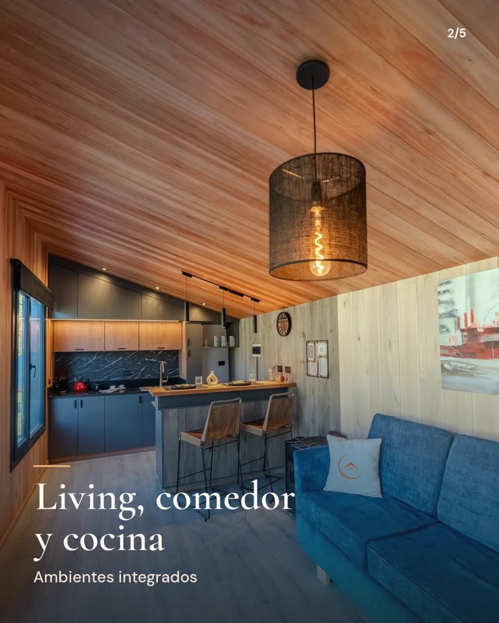 Living, comedor y cocina